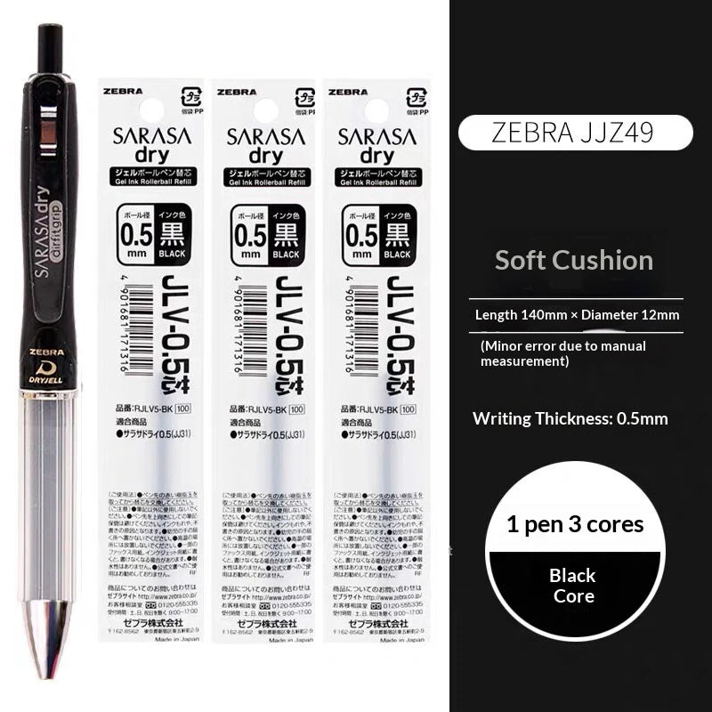 CowLost | product_id-zebra-jjz49-quick-dry-gel-pen-0-4-0-5mm-retractable-cushion-grip-transparent-design-for-exams-writing |43
