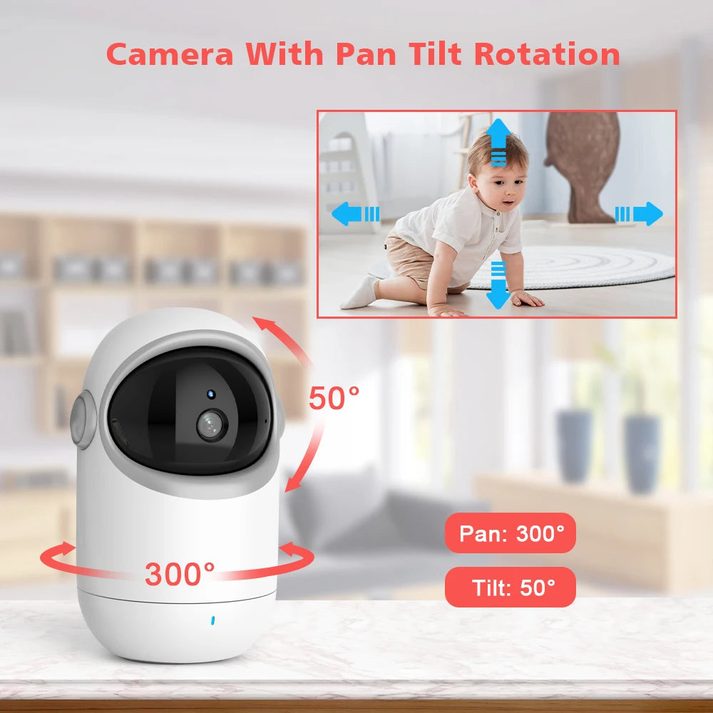 CowLost | vb806-video-baby-monitor-camera-720p-5inch-large-display-3x-zoom-pan-tilt-security-camera-300m-transmissian-distance-2-way-audio |2
