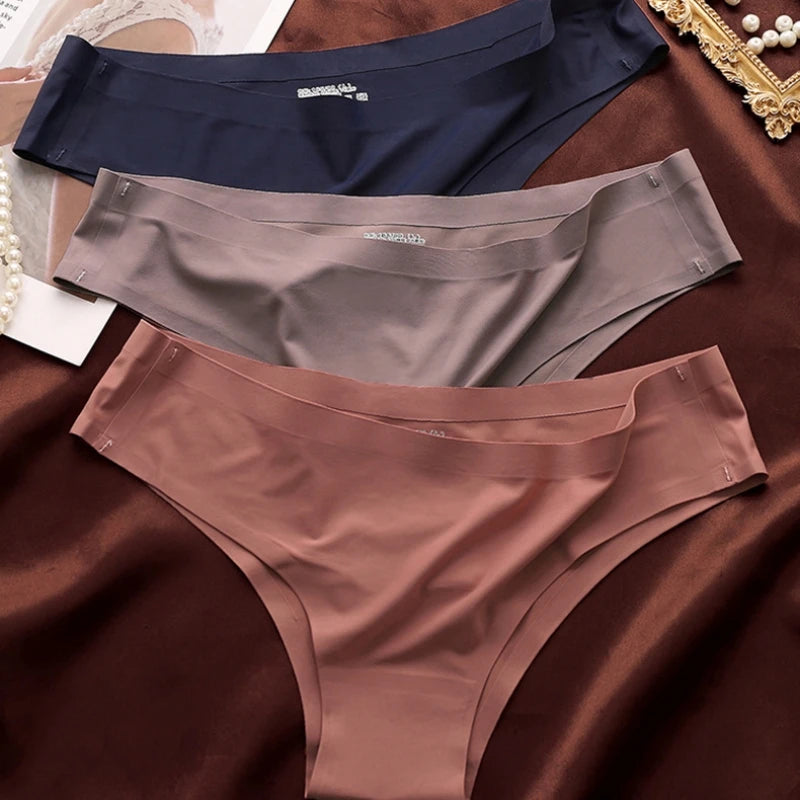 CowLost | product_id-3pcs-women-s-seamless-low-rise-ultra-thin-ice-silk-briefs-solid-color |3