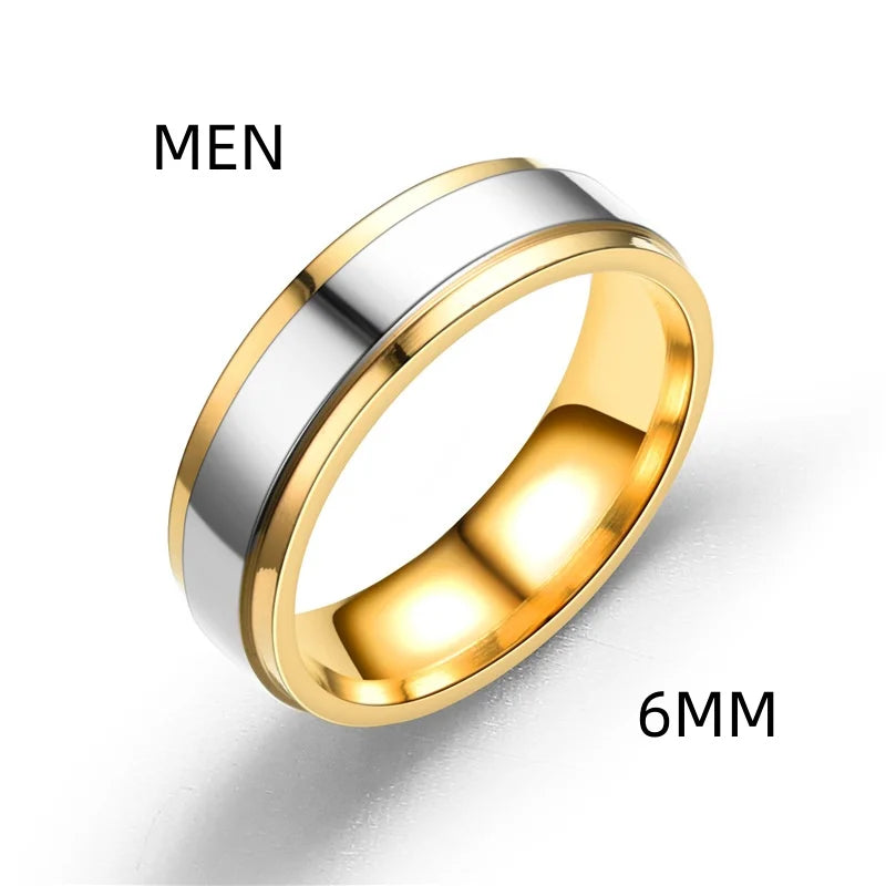 Stainless Steel Couple Rings Set Matching Wedding Bands for Men & Women Anniversary Valentine Gift Sizes 6-13