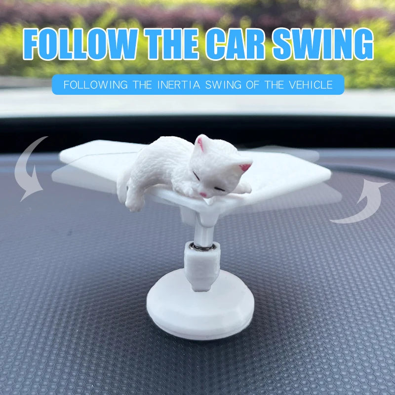 CowLost | inertial-swing-plastic-paper-airplane-move-cute-cat-kitty-wag-plane-sway-car-ornament-dashboard-decorations-cool-fun-accessories |2
