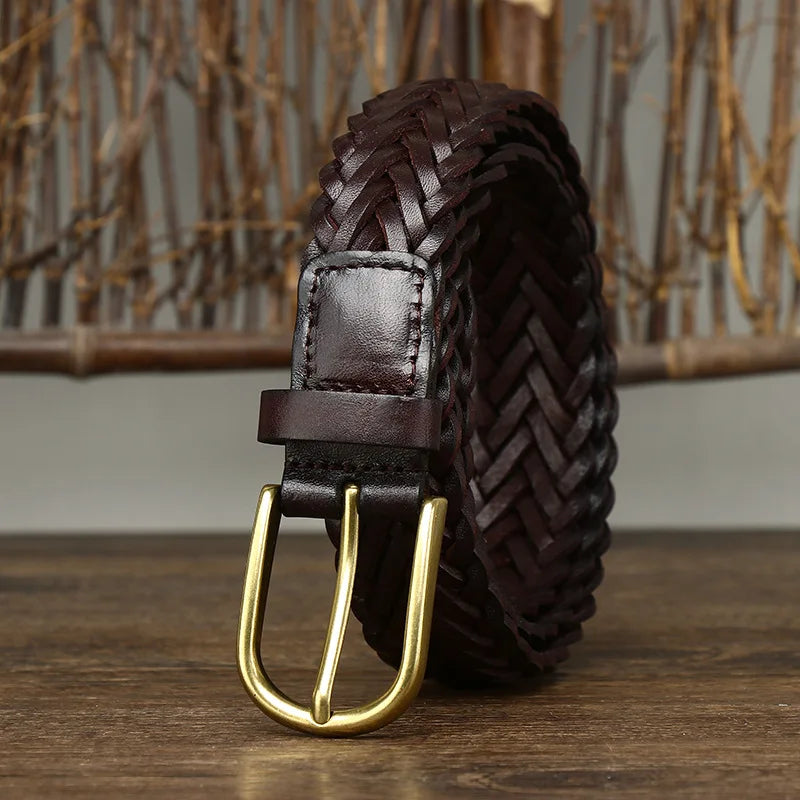 CowLost | 3cm-unisex-fashion-designer-weaving-belt |12