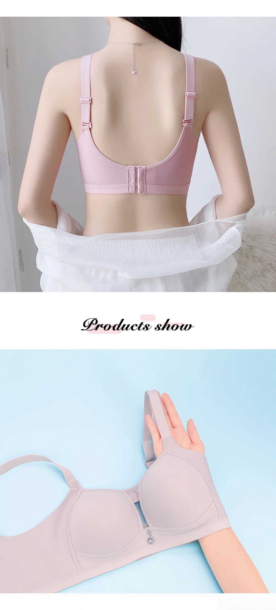 CowLost | product_id-fallsweet-seamless-wireless-plus-size-push-up-bra-with-pendant-breathable-no-pad-brassiere-for-women |6