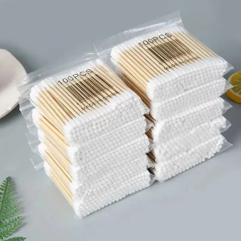 CowLost | 500pcs-double-head-wood-cotton-swab-nose-ears-cleaning |6