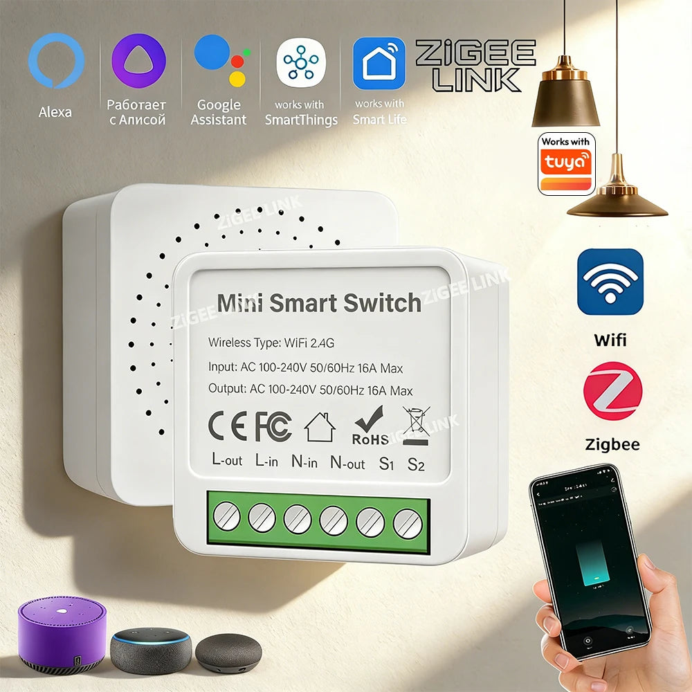 CowLost | smart-switches-product_id-wifi-zigbee-3-0-mini-smart-diy-switch-16a-20a-2-way-relay-for-tuya-alexa-google-home |1