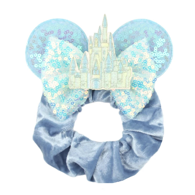 CowLost | cute-disney-castle-fireworks-balloons-hair-scrunchies-velvet-hairband-for-girls |54
