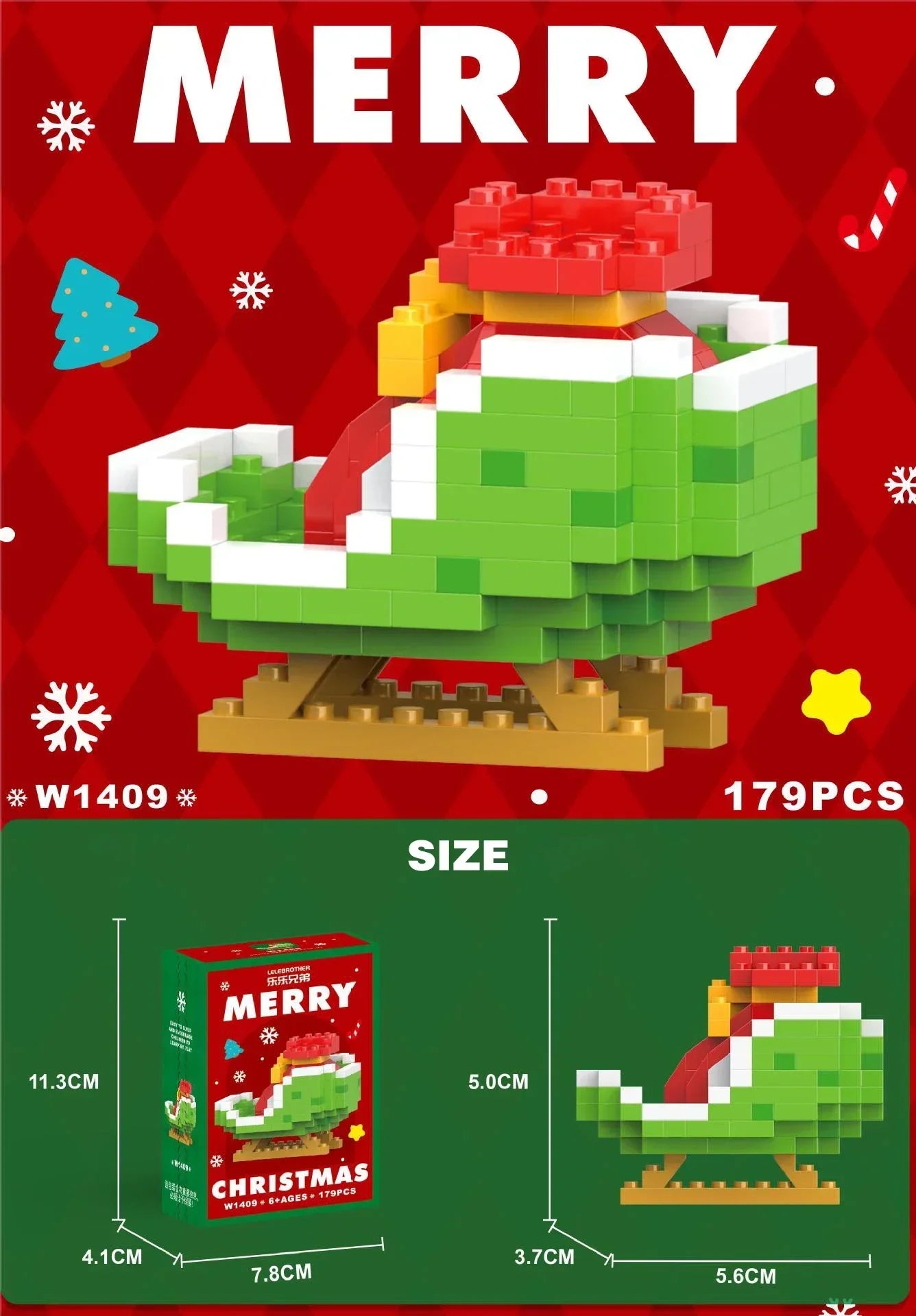 Christmas Micro Building Block Set Santa Claus Reindeer Puzzle Toy for Kids