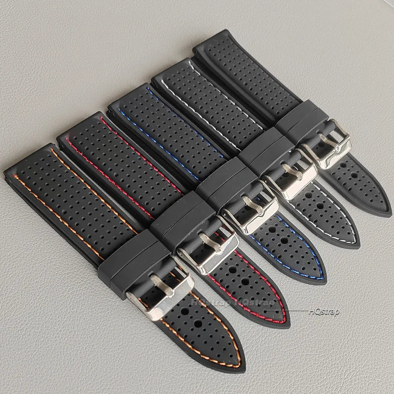 20mm 22mm 24mm Soft Silicone Waterproof Sport Watch Strap Replacement for Samsung Unisex