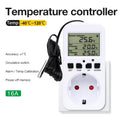 LCD Thermostat Timer Socket 16A EU Plug Temperature Controller with Alarm and Circulation Switch for Heating Cooling