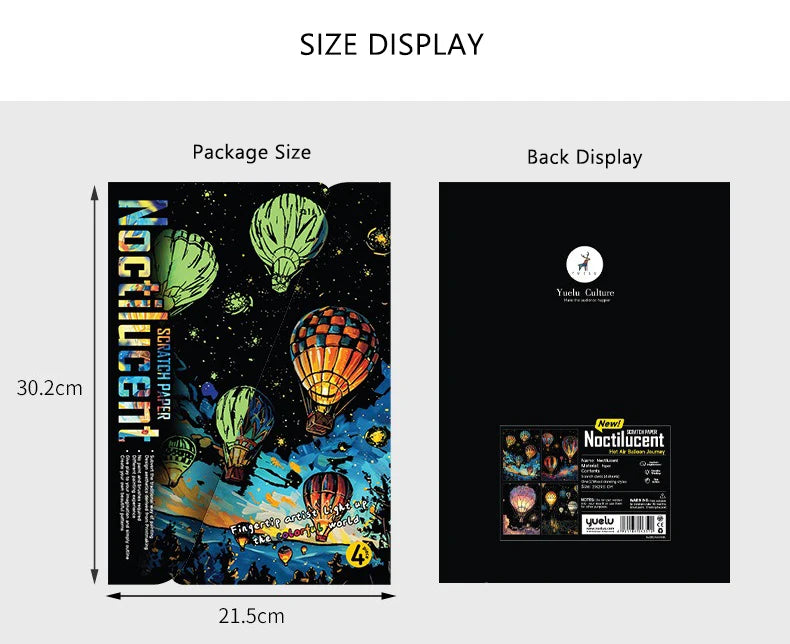 CowLost | product_id-4-pcs-a4-diy-luminous-scratch-painting-set-animal-butterfly-whale-landscape-night-view |11