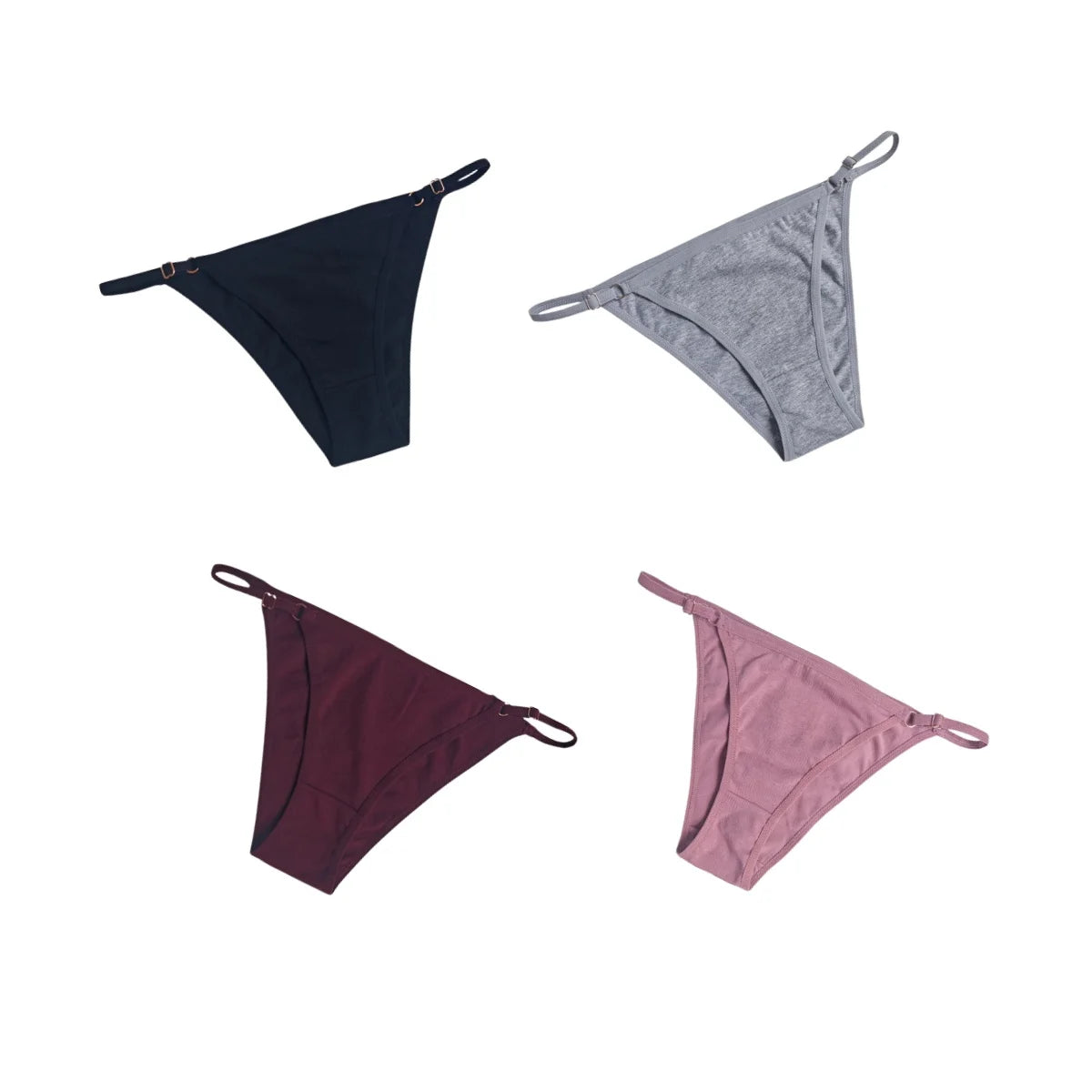 CowLost | product_id-4-pack-women-s-cotton-low-rise-brazilian-briefs-s-xl-with-adjustable-buckle |7