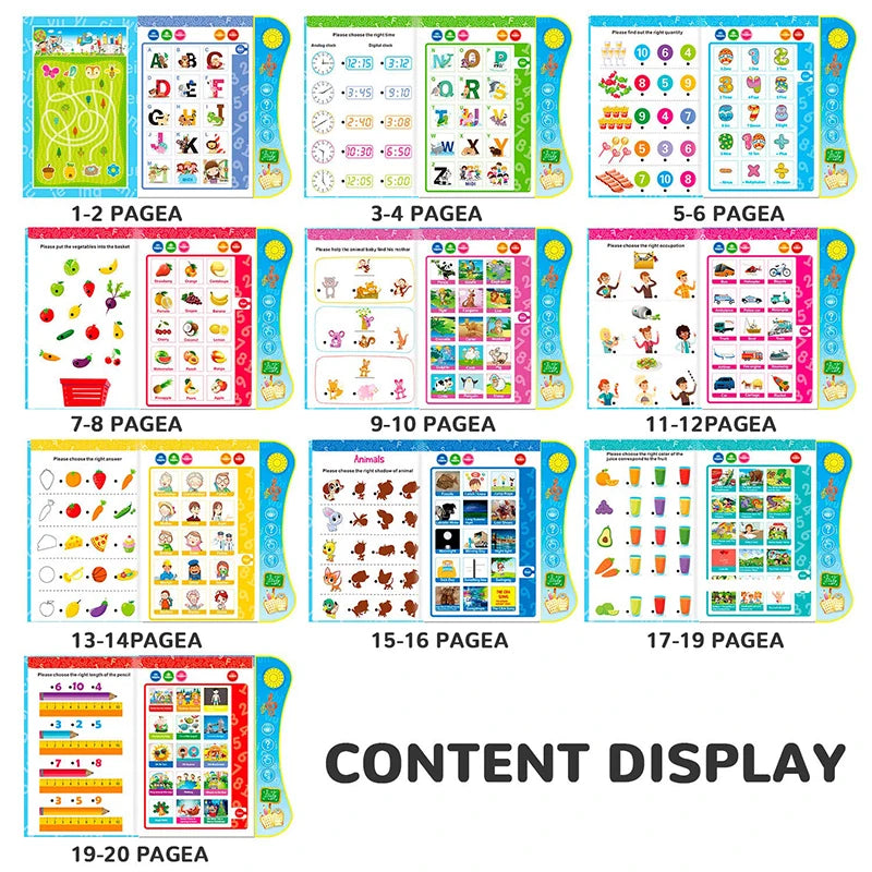 Children's Electronic Learning Book with Smart Pen Intercom for Ages 3-6