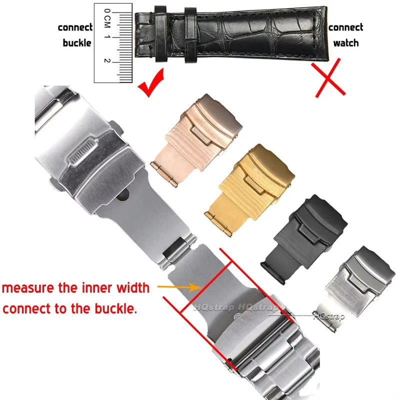 CowLost | product_id-stainless-steel-folding-watch-clasp-buckle-double-press-14-24mm-silver-black-gold |7