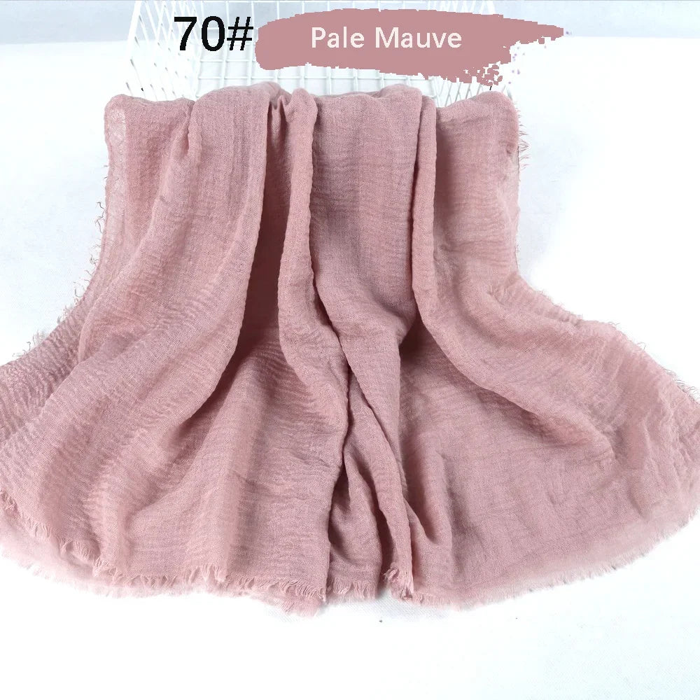 180X90CM Muslim Women Crinkle Hijab Soft Cotton Scarf