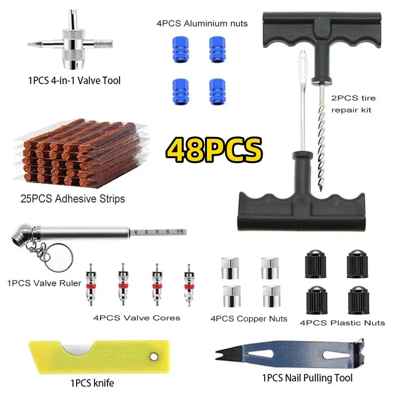 CowLost | 33-57pcs-auto-tire-repair-set-puncture-repair-tools |5
