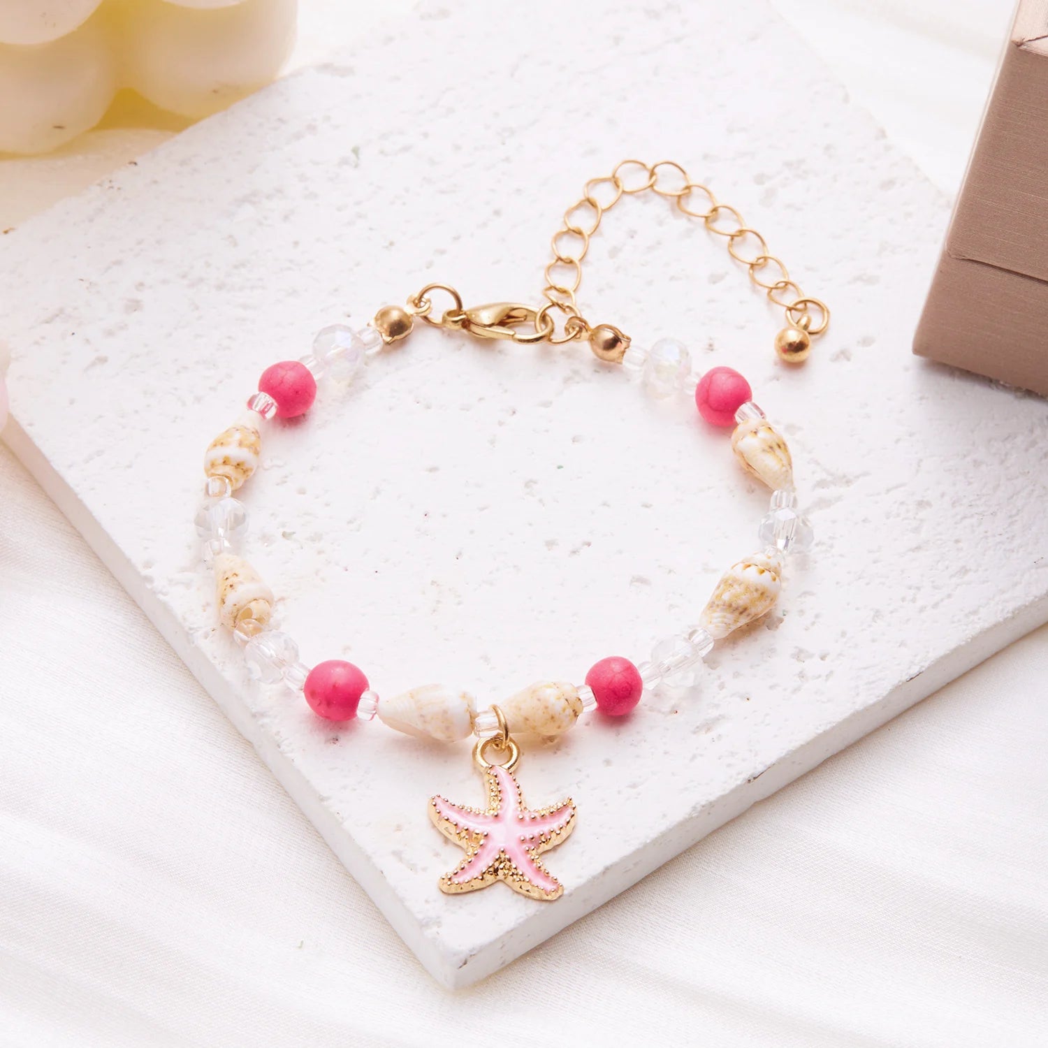 CowLost | bohemian-beach-sea-shell-conch-starfish-bracelet-for-women-girl-fashion-adjustable-beaded-bangles-summer-party-jewelry-gifts |6