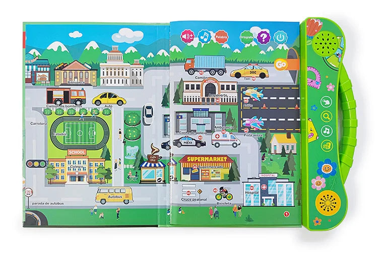 Spanish Talking Sound Education Book with 4 Games and English Stories for Children Ages 5-8