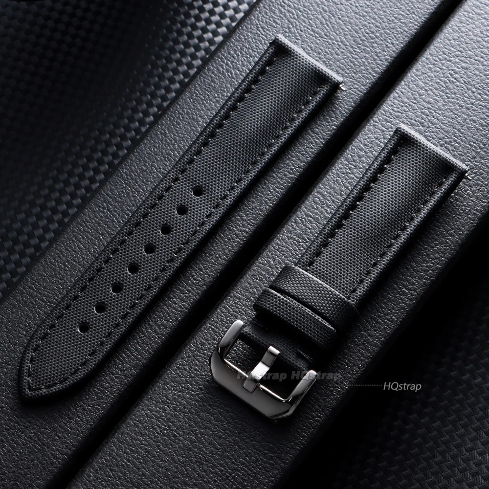 CowLost | product_id-nylon-sailcloth-quick-release-watch-band-for-omega-seiko-20mm-22mm-23mm-black-unisex-strap |10