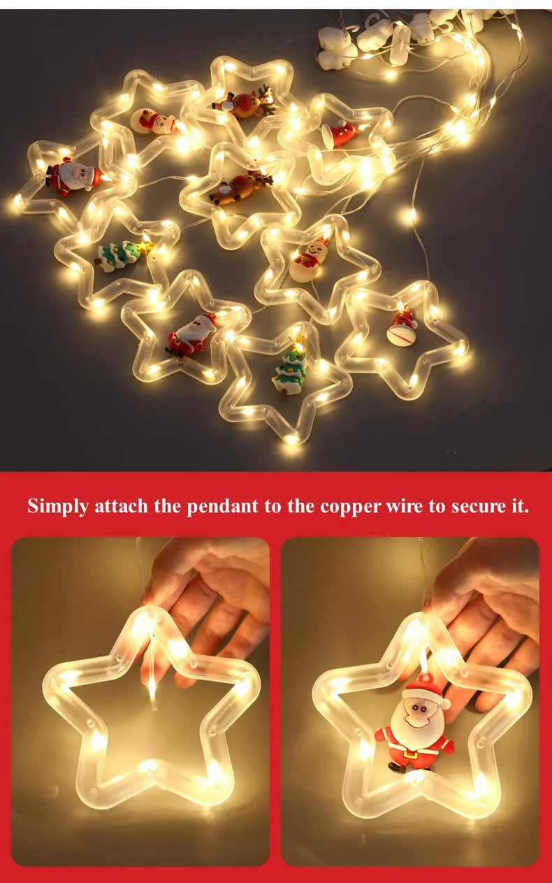 CowLost | product_id-led-usb-christmas-star-santa-curtain-string-lights-for-bedroom-and-living-room |17