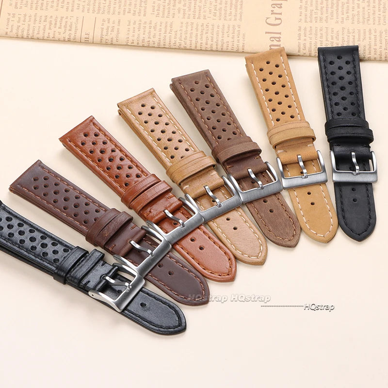 CowLost | product_id-breathable-genuine-cowhide-leather-watch-strap-18mm-22mm-for-tag-heuer-seiko-replacement |8