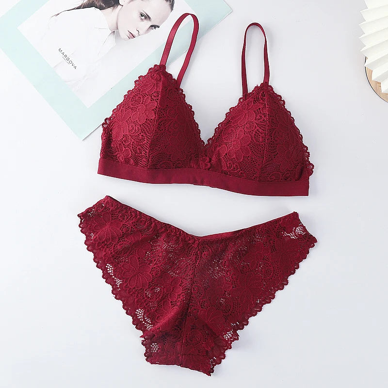 CowLost | product_id-women-lace-non-wire-push-up-bra-and-low-waist-panties-set-sexy-lingerie |22