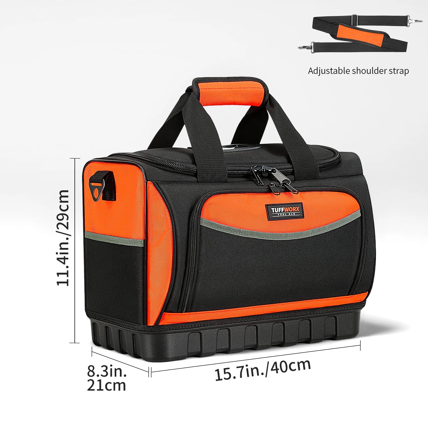 CowLost | product_id-tool-bag-with-molded-base-18-pocket-open-top-organizer-adjustable-shoulder-strap-heavy-duty |18