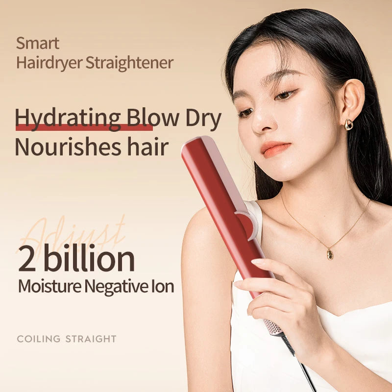 CowLost | 2-in-1-professional-hair-straightener-hair-dryer-heat-up-hair-flat-iron-negative-ion-iron-long-lasting-styling-tool-1 |3
