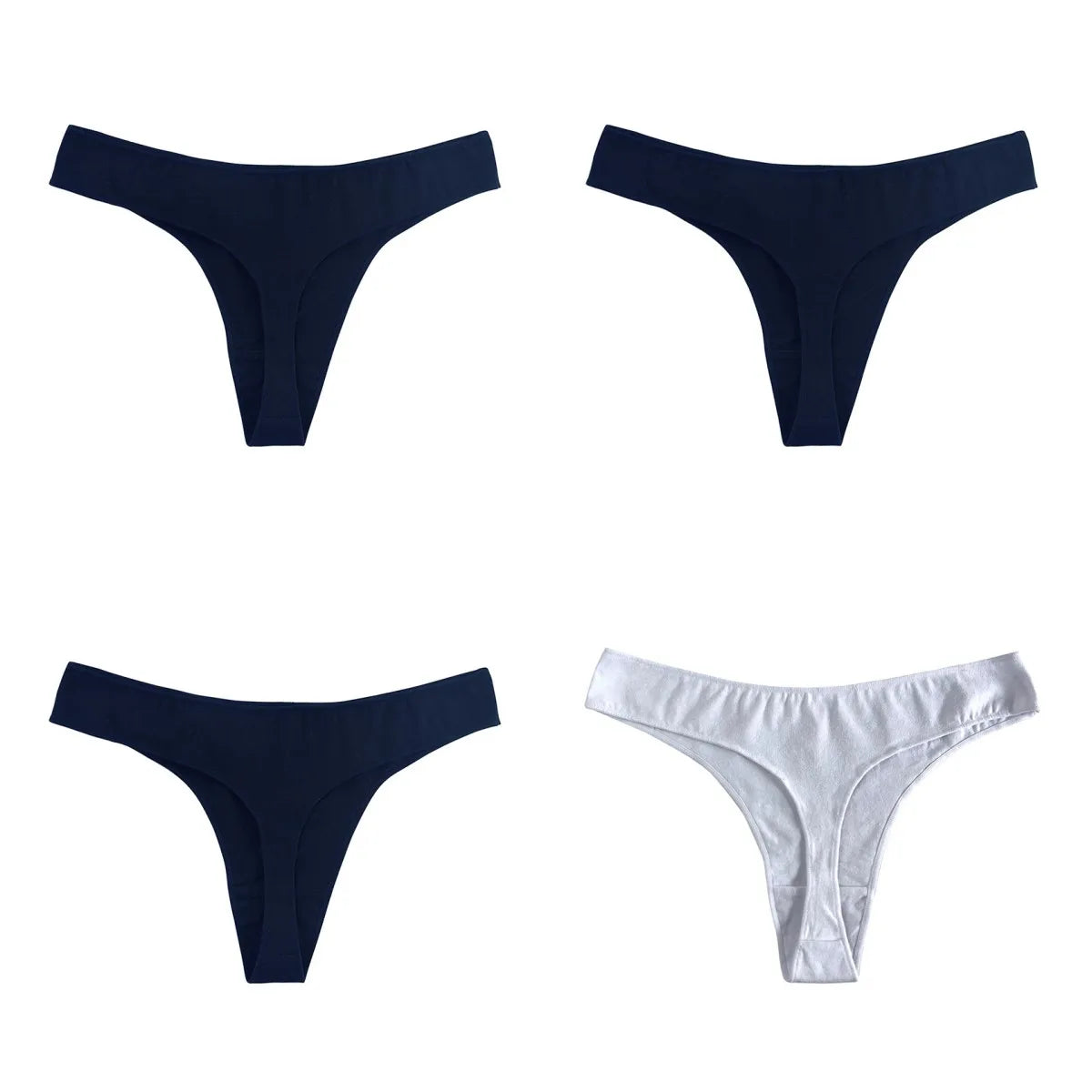 CowLost | product_id-4-pack-women-s-cotton-low-waist-breathable-solid-color-g-string-thongs-m-xl |25