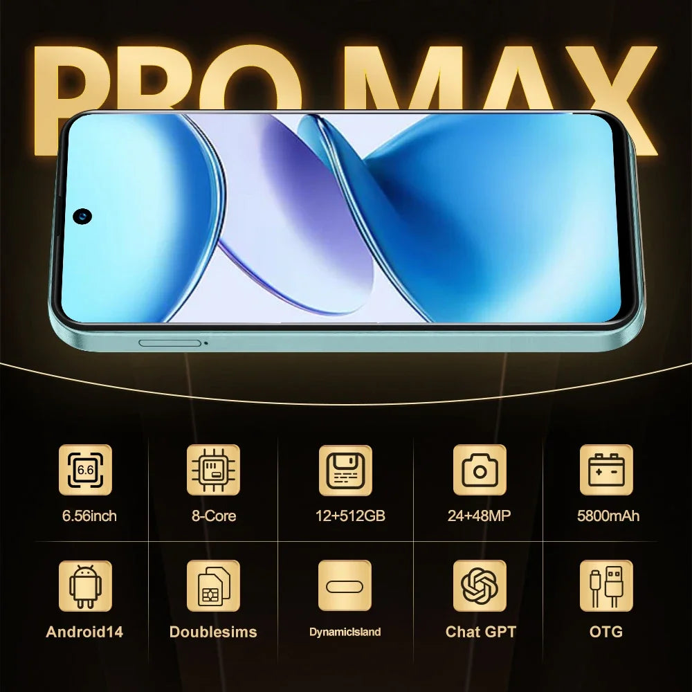CowLost | fuffi-x7-pro-smartphones-cellphone-android-12-6-56-inch-screen-12-512gb-24-48mp-mobile-phones-5800mah |8