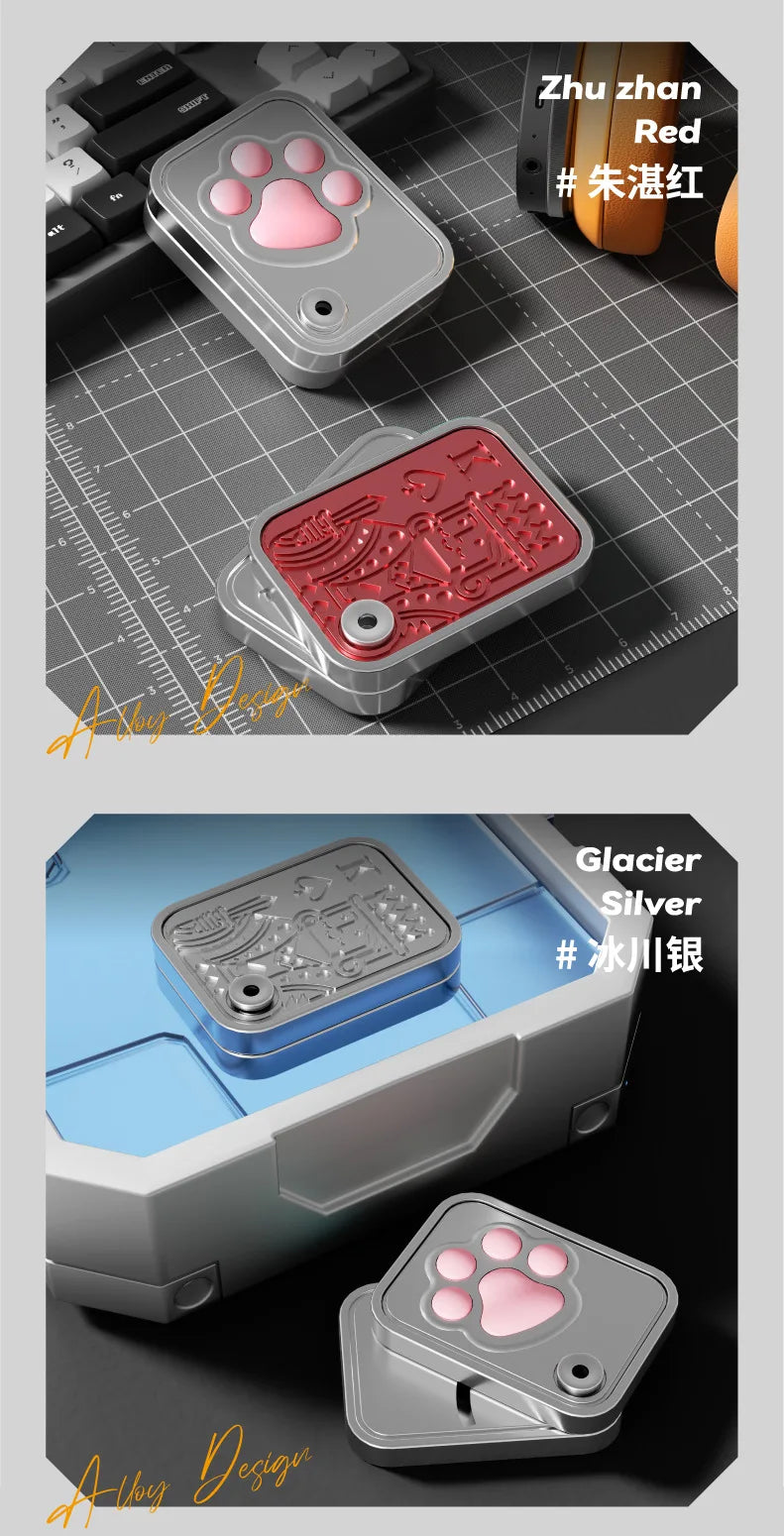 Mechanical Card Pushing Decompression Cat Claw Alloy Mini Fingertip Rotating Toy