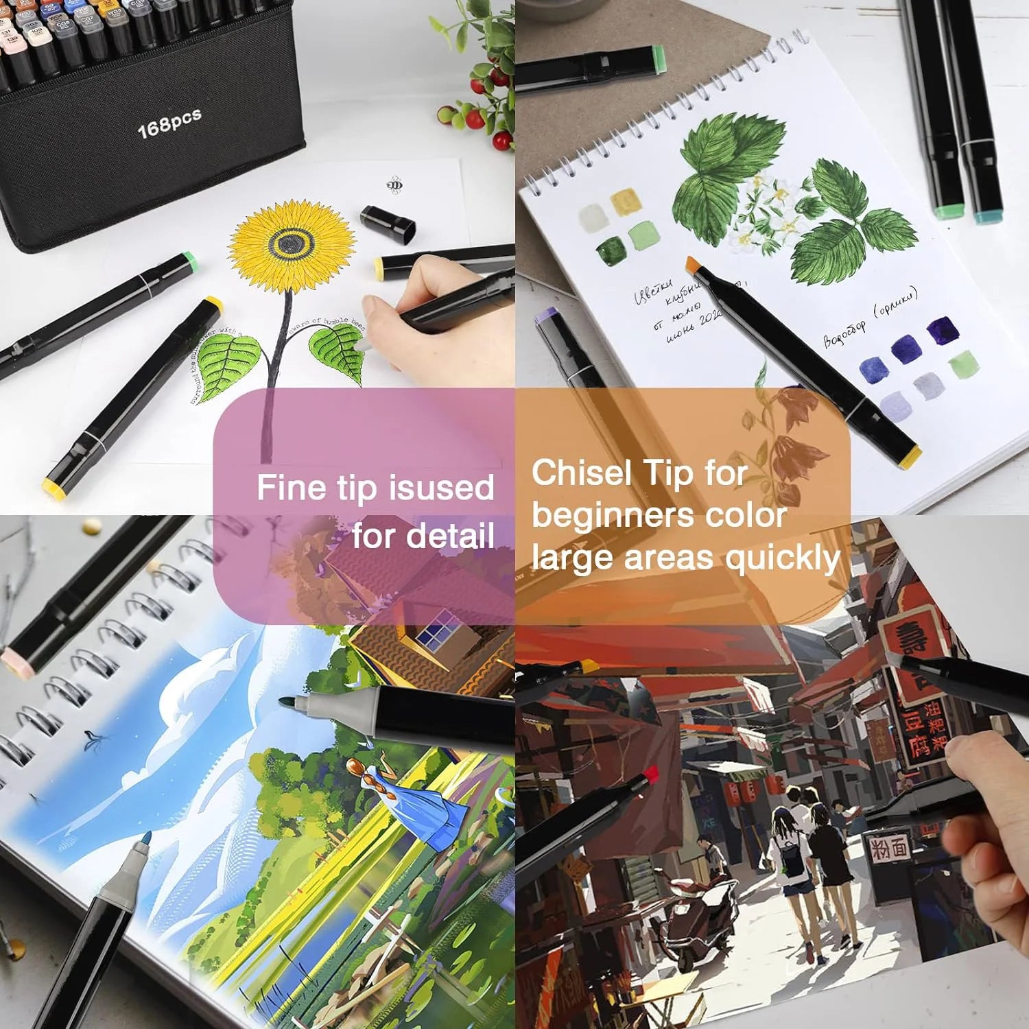 CowLost | product_id-professional-dual-tip-permanent-art-markers-262-colors-for-drawing-illustration |4