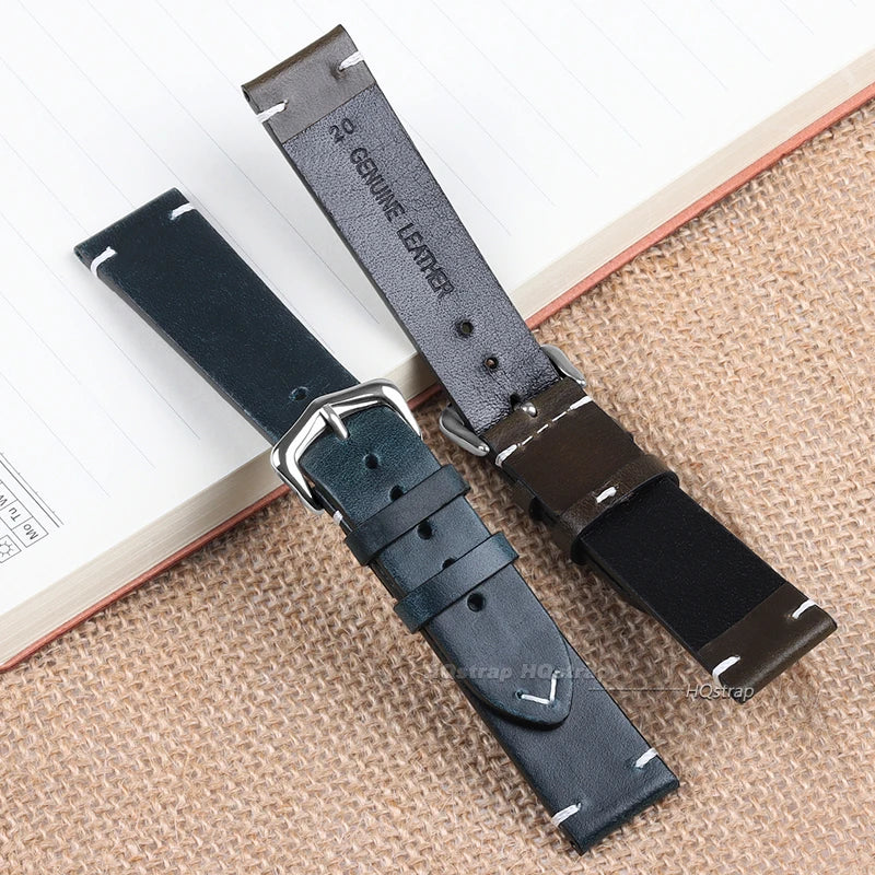 CowLost | product_id-genuine-cowhide-leather-watch-strap-18-24mm-oil-wax-discoloration-retro-wristband |14