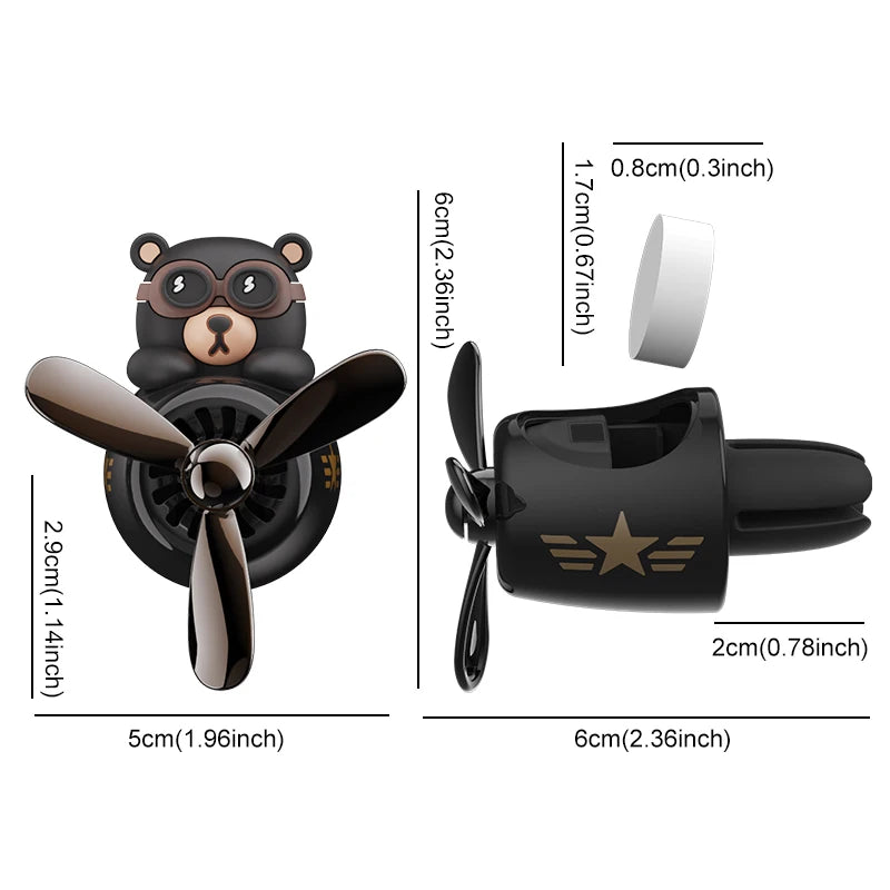 CowLost | product_id-rotating-pilot-bear-car-air-freshener-vent-clip-ocean-scent-diffuser |6