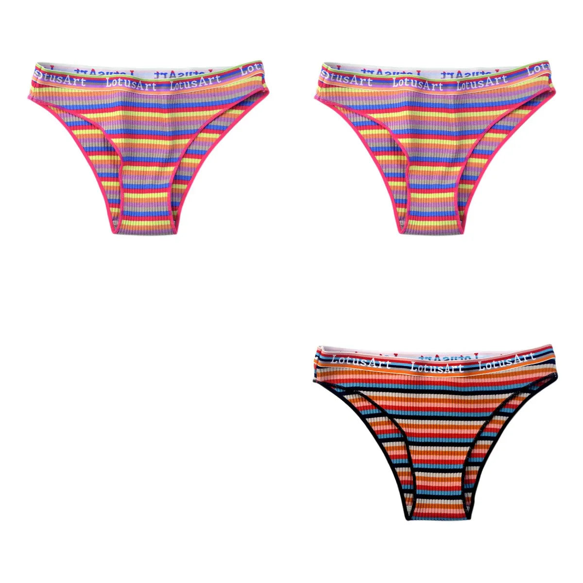 CowLost | product_id-3pcs-women-s-low-waist-striped-cotton-briefs-m-xxl-breathable-panties |20