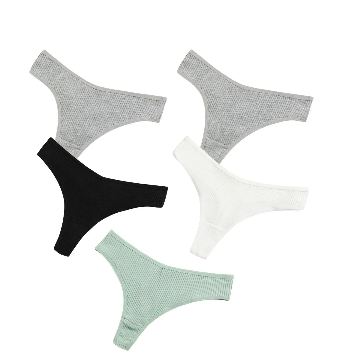 CowLost | product_id-5pcs-womens-cotton-low-rise-v-shape-g-string-thongs-solid-colors-m-xxl |27