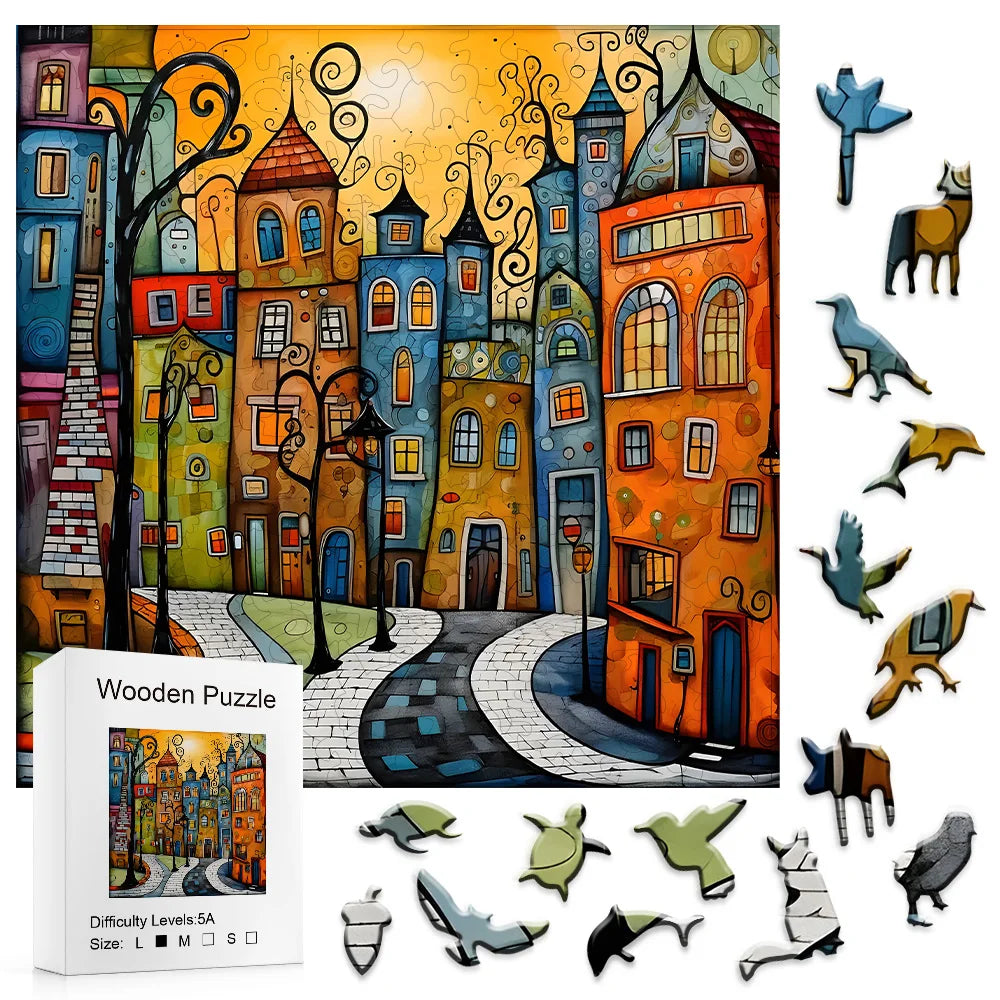 CowLost | product_id-unique-cartoon-city-wooden-jigsaw-puzzle-with-irregular-shapes-creative-gift-for-christmas-birthday-and-holidays |1