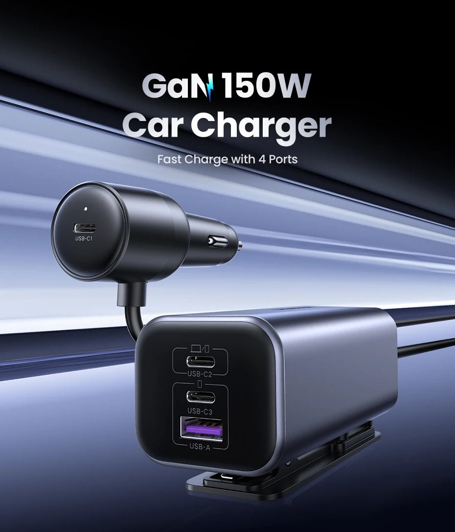 CowLost | ugreen-car-charger-150w-fast-charge-extender-4-usb-devices |7
