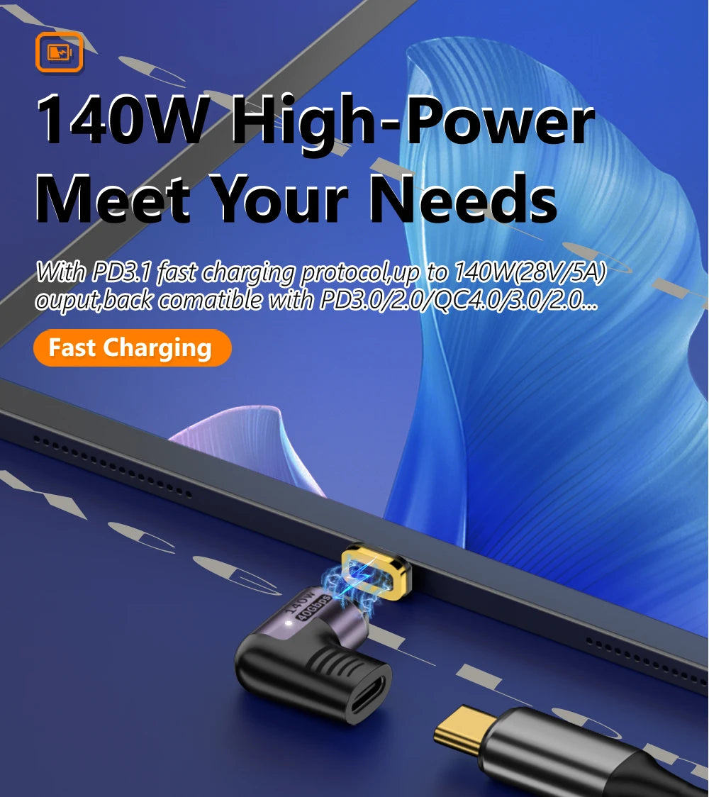 CowLost | product_id-140w-magnetic-usb-4-0-type-c-otg-adapter-40gbps-thunderbolt-3-fast-charging-8k-60hz-video-converter-for-macbook-phone-ipad |8