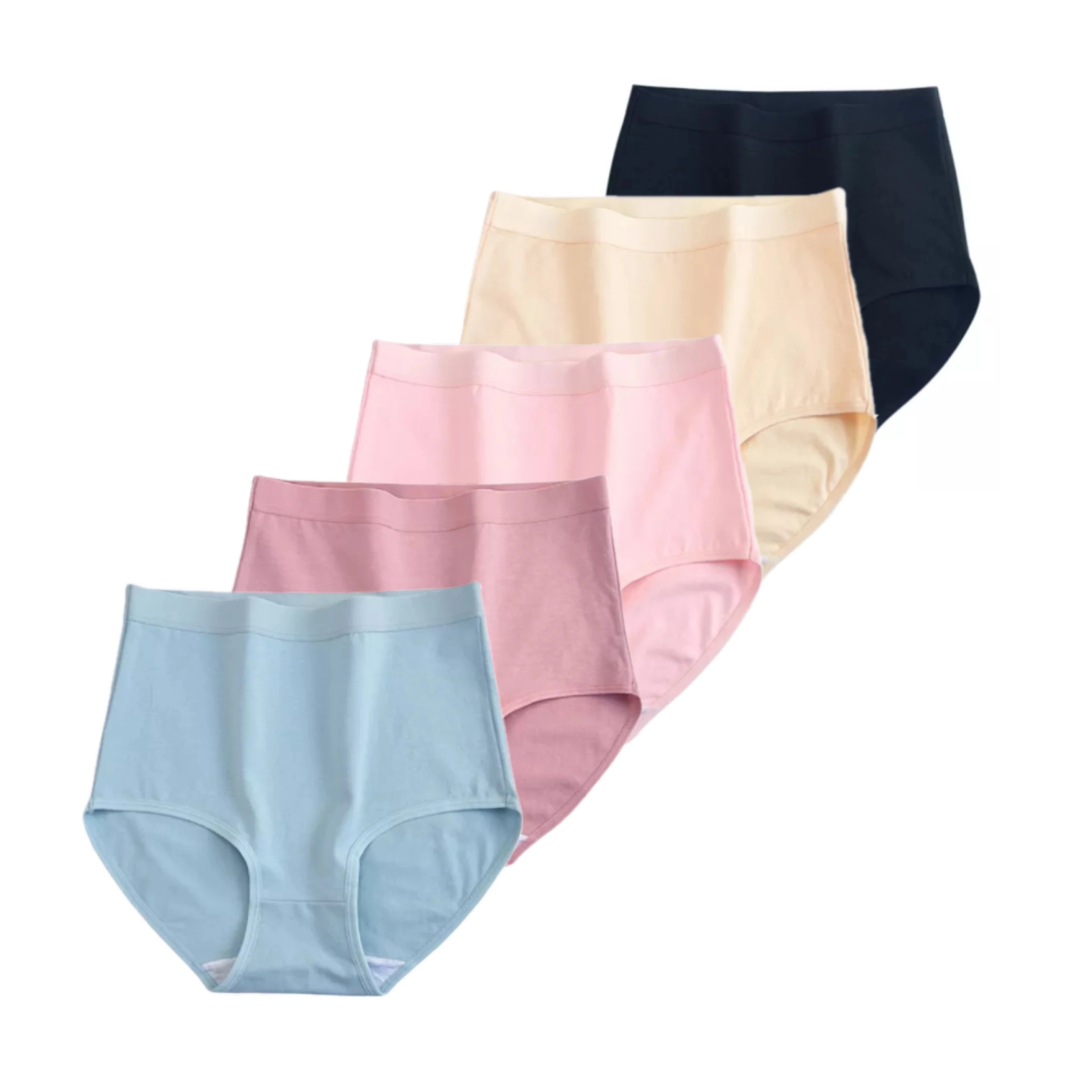 CowLost | product_id-fallsweet-womens-high-waist-cotton-plus-size-briefs-5-pack-m-xxxl |24