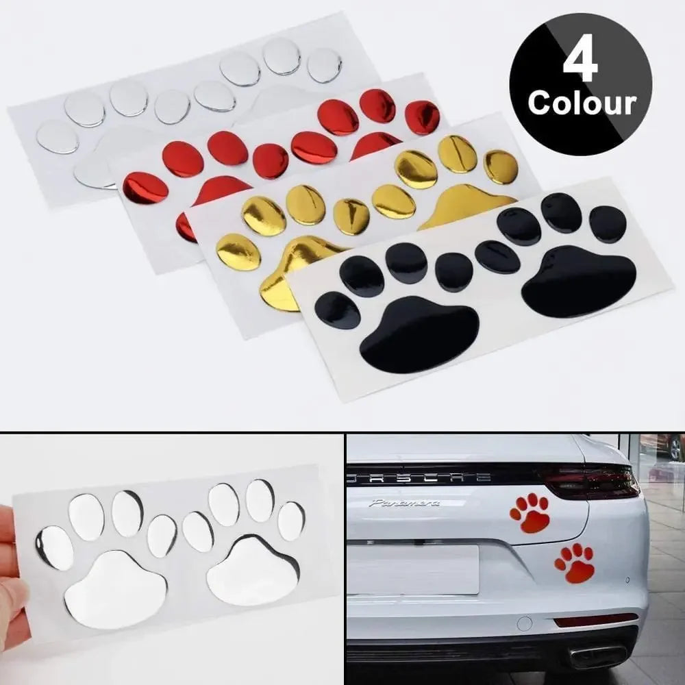 CowLost | vehicle-parts-accessories-2pcs-3d-car-stickers-paw-footprint-animal-claw-design |2