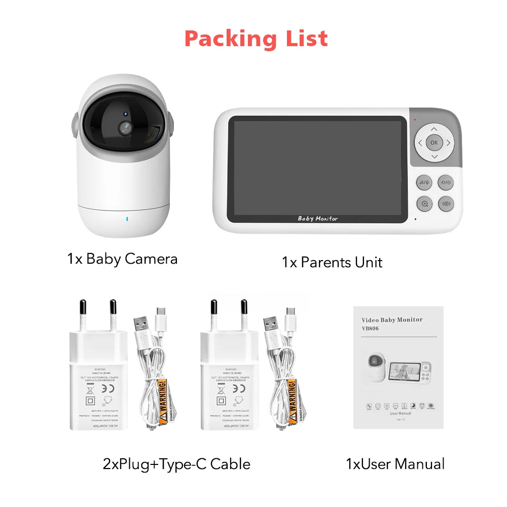 CowLost | vb806-video-baby-monitor-camera-720p-5inch-large-display-3x-zoom-pan-tilt-security-camera-300m-transmissian-distance-2-way-audio |17