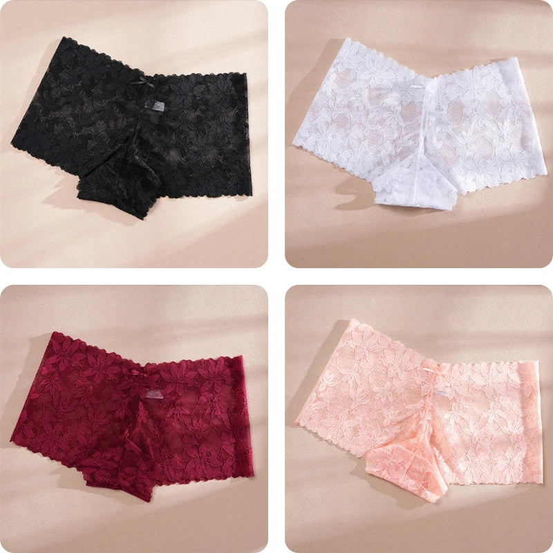 CowLost | activewear-pants-4pcs-womens-low-waist-lace-boyshorts-underwear |26