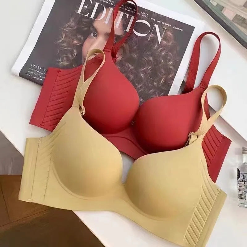 CowLost | product_id-red-seamless-wireless-push-up-bra-for-women-anti-sagging-wedding-breast-reduction |2
