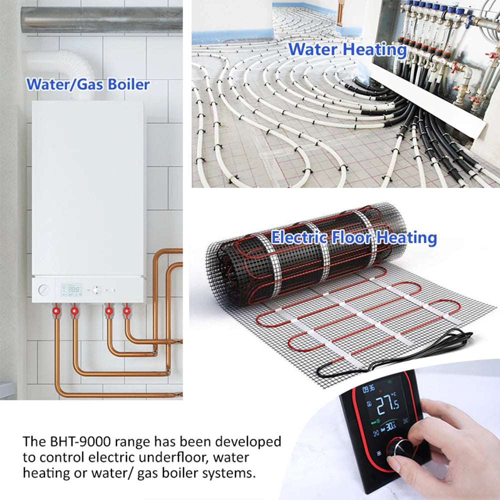 Smart WiFi Programmable Knob Thermostat for Electric Floor Heating & Gas Boiler