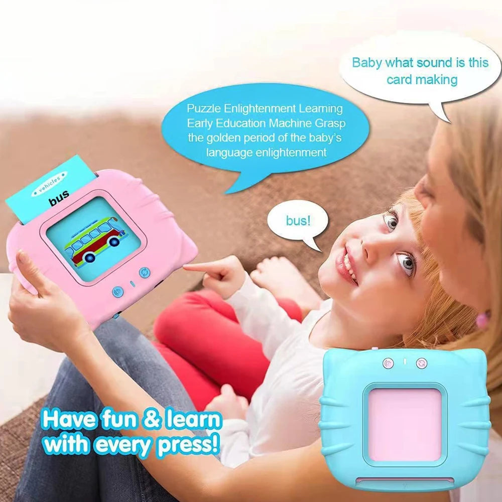 Talking Flashcards Learning Machine with Audio for Toddlers - English, Spanish, Italian, Arabic Educational Toy Gift