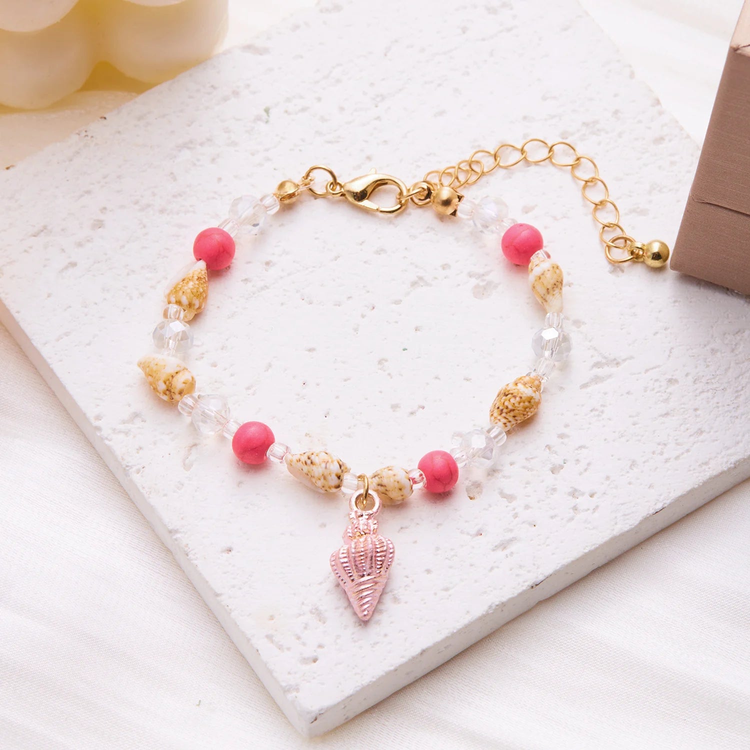 CowLost | bohemian-beach-sea-shell-conch-starfish-bracelet-for-women-girl-fashion-adjustable-beaded-bangles-summer-party-jewelry-gifts |9