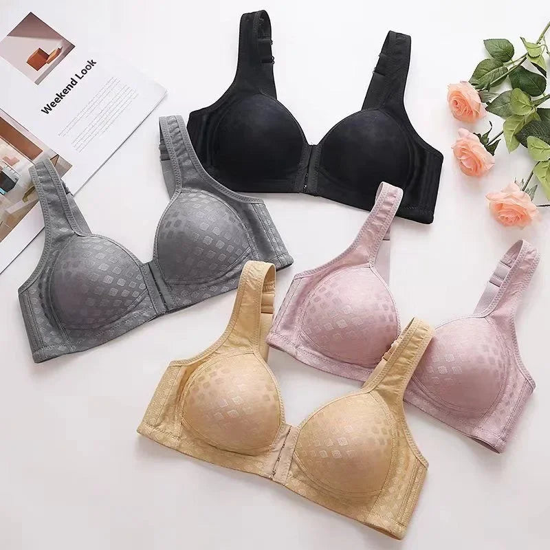CowLost | product_id-fallsweet-4pcs-plus-size-seamless-wireless-front-closure-push-up-bras-for-women |3