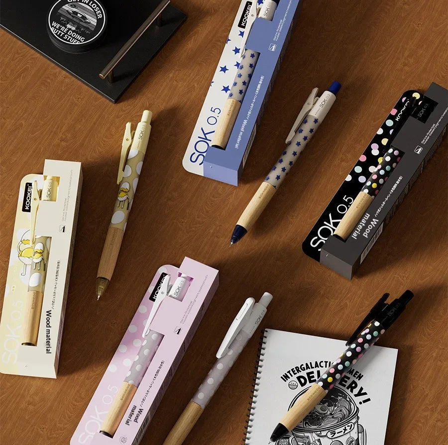 CowLost | product_id-kookei-gel-pen-with-oak-wood-handle-smooth-0-5mm-st-nib-fast-dry-ink-polka-dot-design-for-students-professionals |13