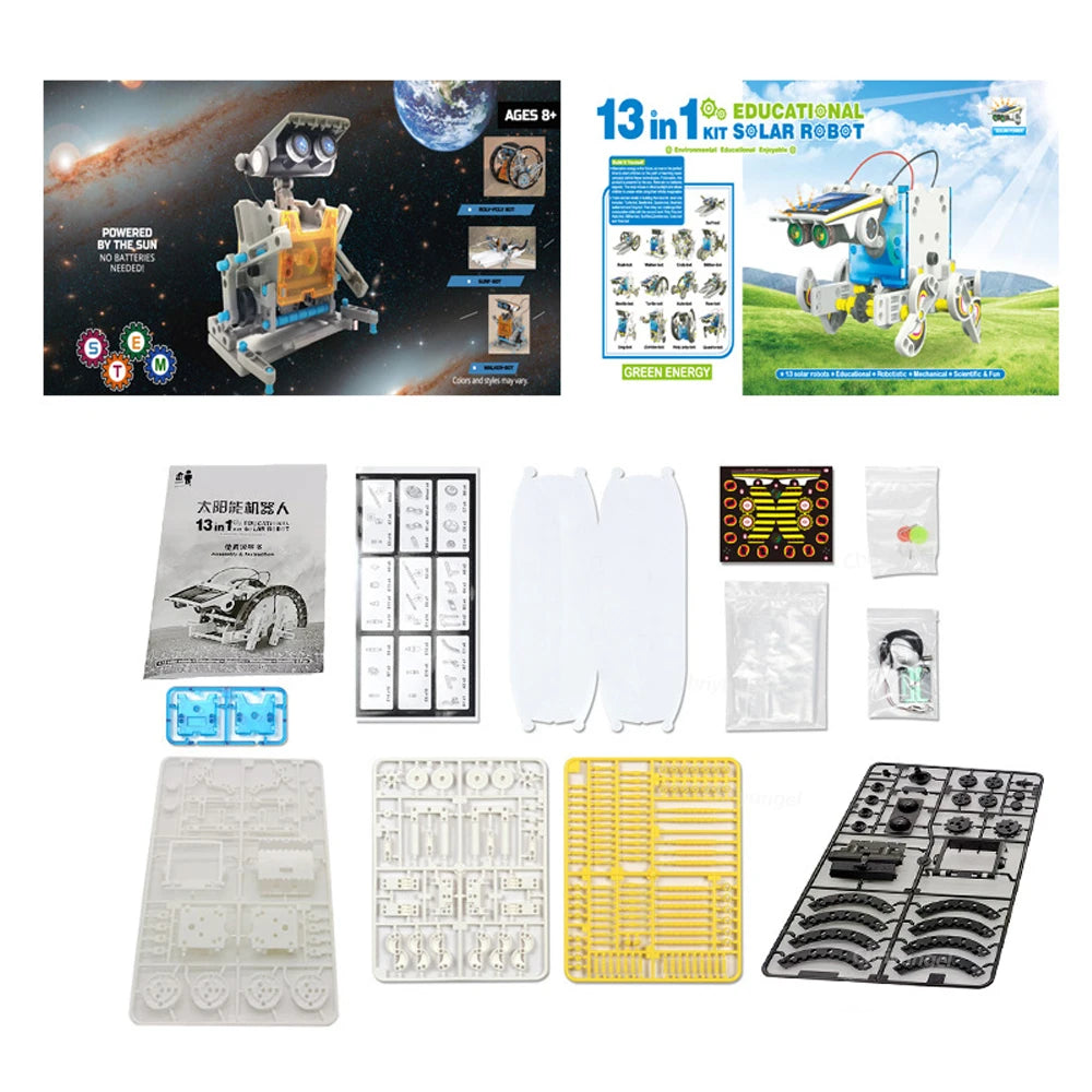 13-in-1 Solar Robot Kit DIY STEM Science Toys for Kids Gifts