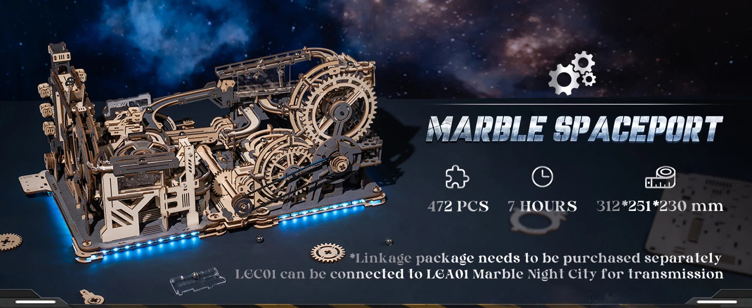 CowLost | fencing-barriers-robotime-rokr-electric-marble-spaceport-model-kit-3d-puzzle |11